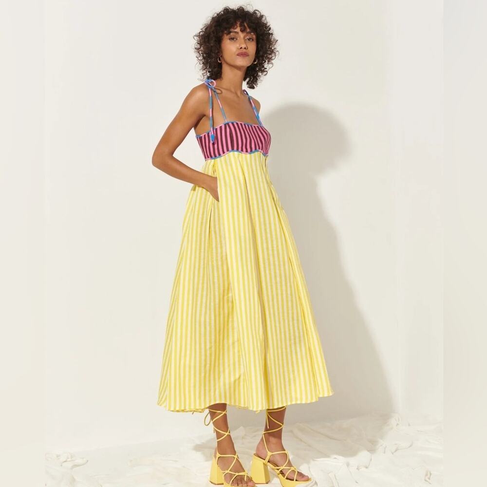 CeliaB Lola Striped Linen Blend Dress - Picture 4 of 8